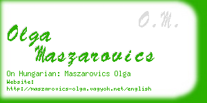 olga maszarovics business card